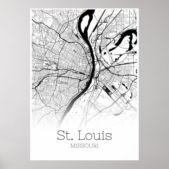 St. Louis Map - Missouri - City Map Poster (Vorne)