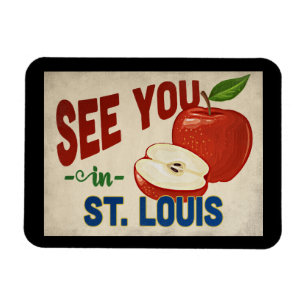 St. Louis Missouri Apple - Vintage Travel Magnet
