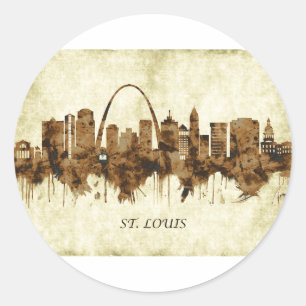 St. Louis Missouri Cityscape Runder Aufkleber