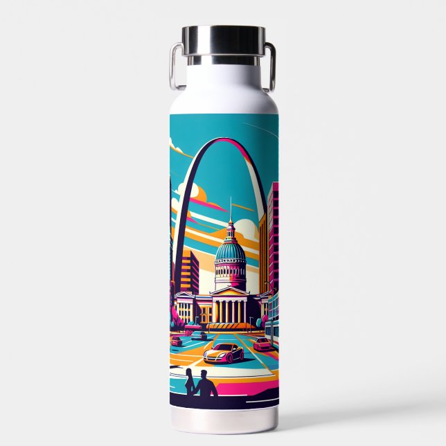 St. Louis, Missouri | Der Gateway Arch Personalisi Trinkflasche (Vorne)