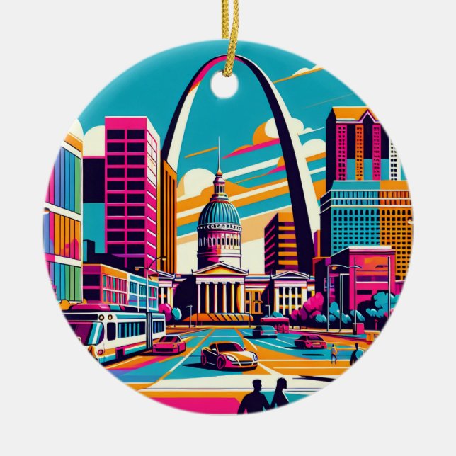 St. Louis, Missouri | Der Gateway-Pfeil Keramik Ornament (Vorne)
