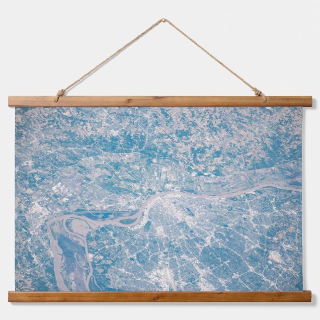 St. Louis, Missouri entlang des Mississippi River. Wandteppich Mit Holzrahmen (Vorne)