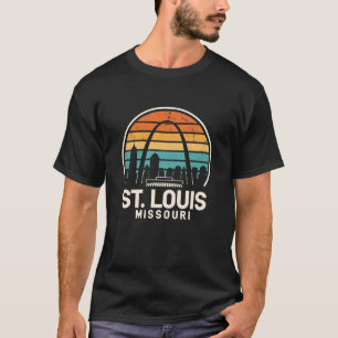 St. Louis Missouri Gateway Arch Retro-Sonnenunterg T-Shirt