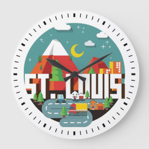 St. Louis, Missouri Geometric Design Große Wanduhr