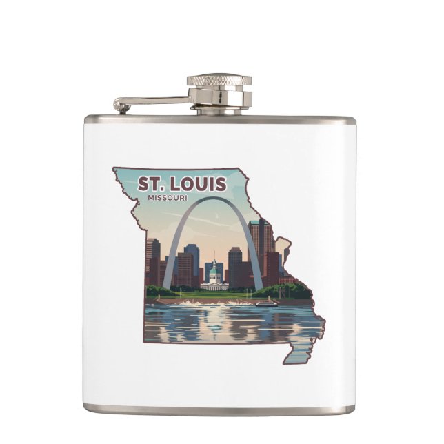 St. Louis Missouri Karte Flachmann (Vorderseite)