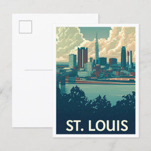 St Louis Missouri Kunst Vintage Reise Illustration Postkarte
