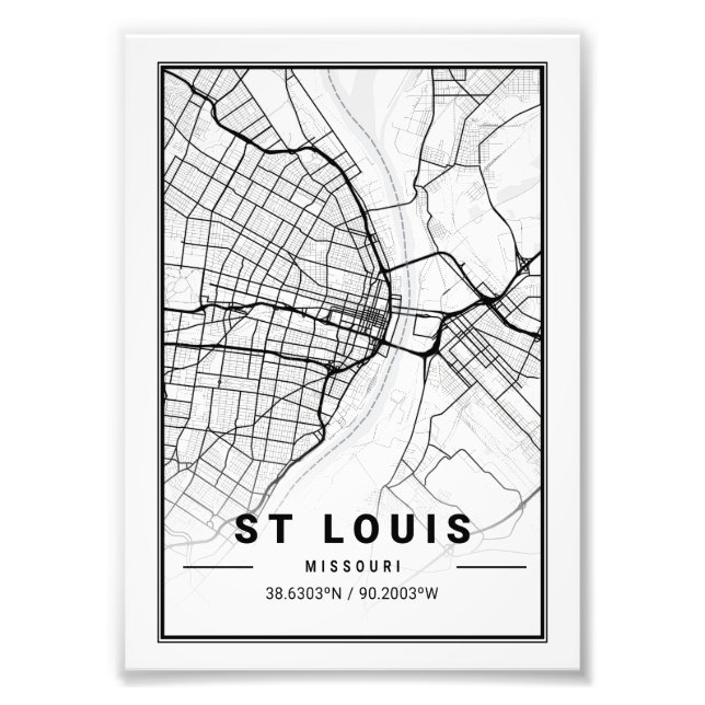 St Louis - Missouri Ligth City Map Fotodruck (Vorne)