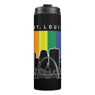 St. Louis Missouri Rainbow Flag LGBTQAI Pride Thermosbecher