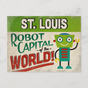 St. Louis Missouri Robot - Funny Vintag Postkarte