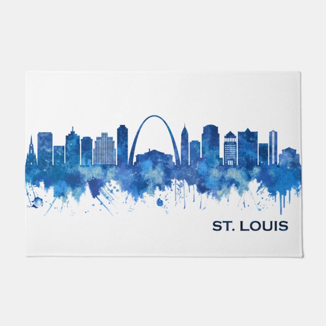 St. Louis Missouri Skyline Blue Fußmatte (Vorderseite)