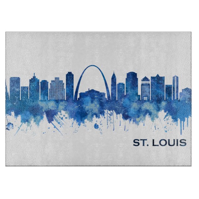 St. Louis Missouri Skyline Blue Schneidebrett (Vorderseite)