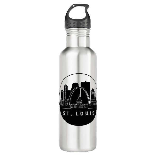 St. Louis Missouri Skyline Edelstahlflasche (Vorderseite)