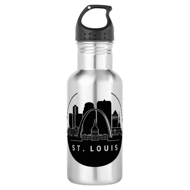 St. Louis Missouri Skyline Edelstahlflasche (Vorderseite)