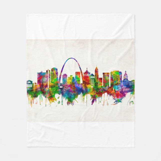 St. Louis Missouri Skyline Fleecedecke (Vorderseite)