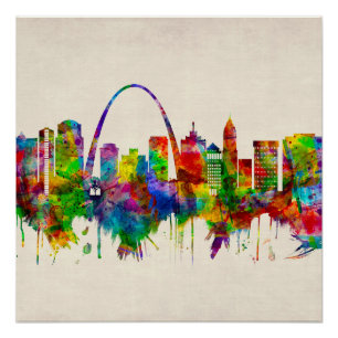 St. Louis Missouri Skyline Poster