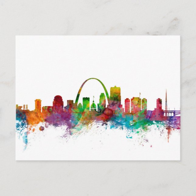 St Louis Missouri Skyline Postkarte (Vorderseite)