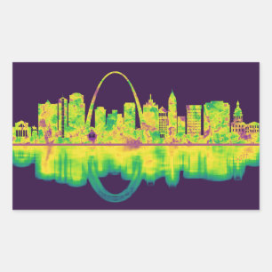 St. Louis Missouri Skyline Rechteckiger Aufkleber