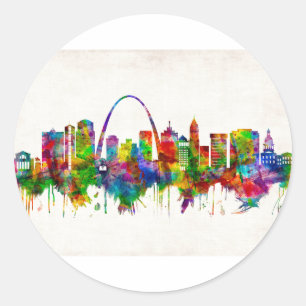 St. Louis Missouri Skyline Runder Aufkleber