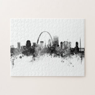 St Louis Missouri Skyline Schwarz-weiß Puzzle