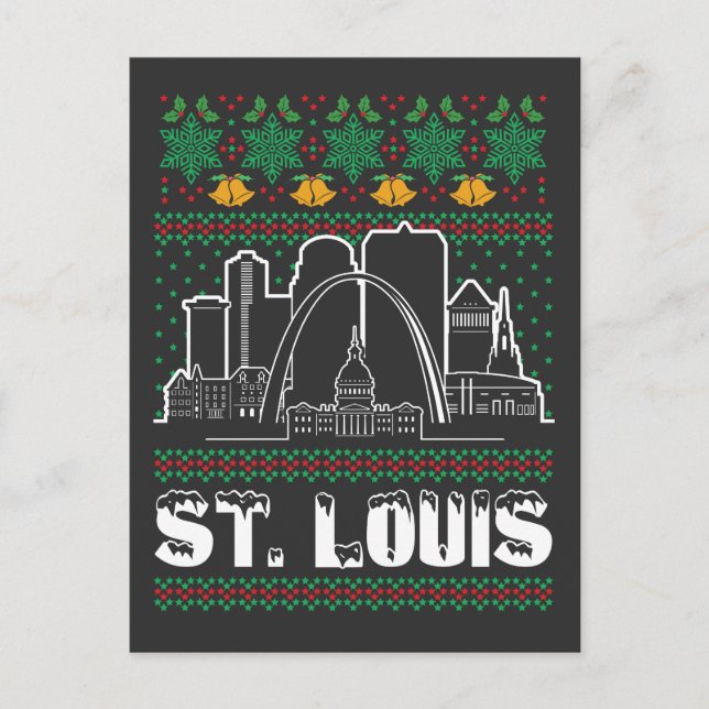 St. Louis Missouri Ugly Christmas Postkarte (Vorderseite)