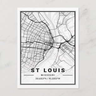 St Louis Missouri USA Travel City Map Postkarte