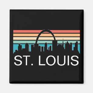 ST. LOUIS MISSOURI VINTAG SKYLINE SUNSET MAGNET