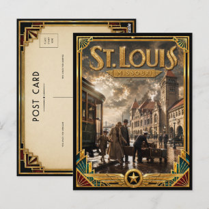 St. Louis Missouri Vintage Art Deco Golden Age Postkarte