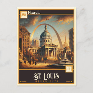 St Louis, Missouri Vintage Postkarte