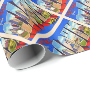 St. Louis Missouri Vintager Großbuchstabe Postkar Geschenkpapier