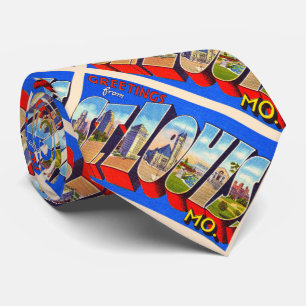 St. Louis Missouri Vintager Großbuchstabe Postkar Krawatte