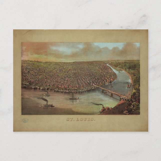 St. Louis Missouri von George Degen aus dem Jahr 1 Postkarte (Vorderseite)