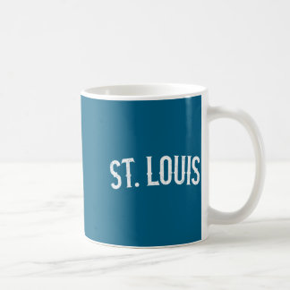 St. Louis Missouri weißer bedrängter Text vintage Kaffeetasse