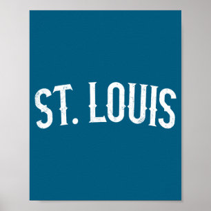 St. Louis Missouri weißer bedrängter Text vintage Poster
