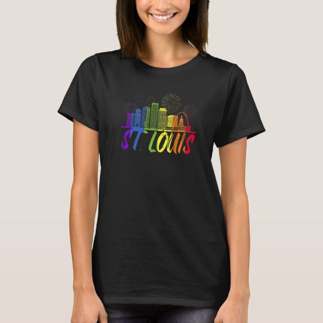 St Louis Pride Skyline Pride Parade St Louis T-Shirt (Vorderseite)
