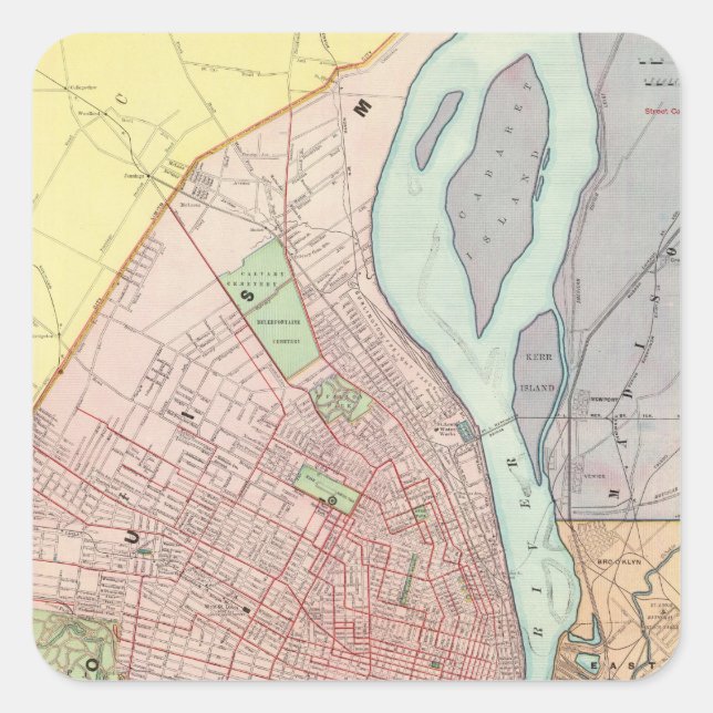 St. Louis Quadratischer Aufkleber (Vorderseite)