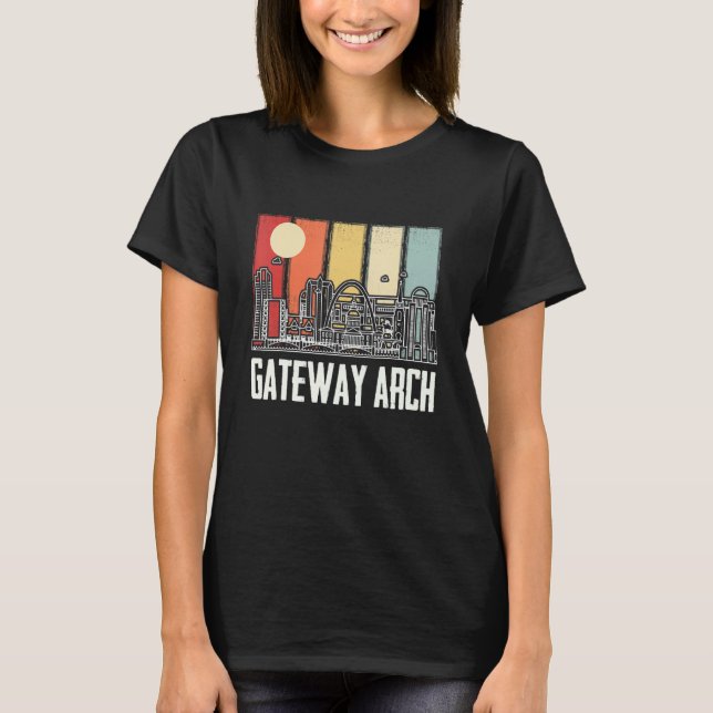 St Louis Retro Gateway Arch Nationalpark Missouri T-Shirt (Vorderseite)