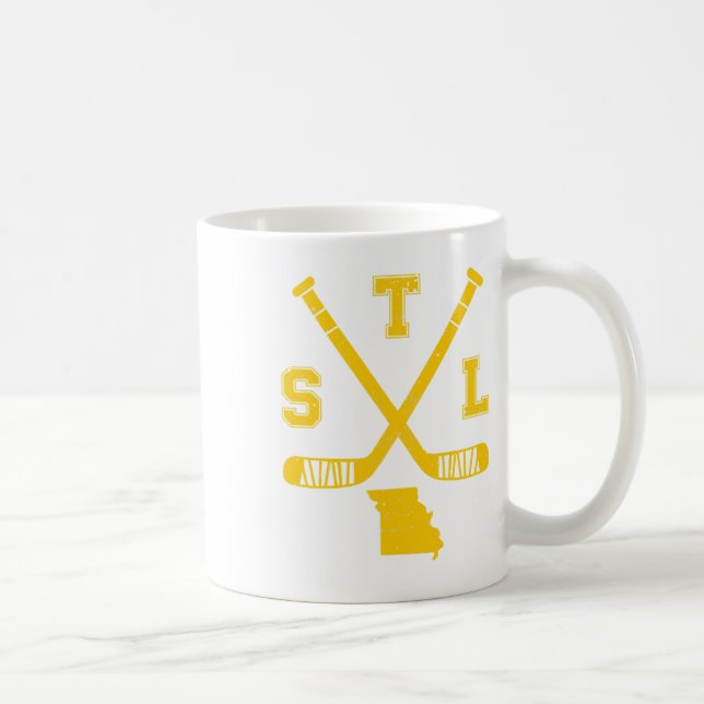 St. Louis Retro Hockey Sticks Staat Outile S Kaffeetasse (Rechts)