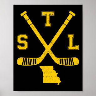 St. Louis Retro Hockey Sticks Staat Outile S Poster