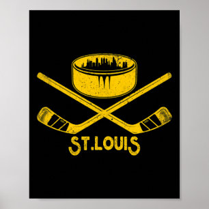 St. Louis Retro Ice Hockey Lover Sticks Staat Outi Poster
