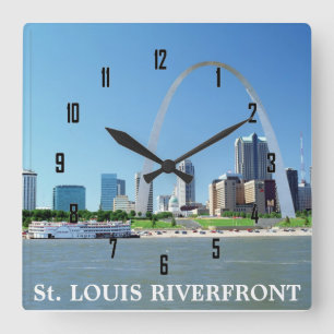 St. LOUIS RIVERFRONT Quadratische Wanduhr