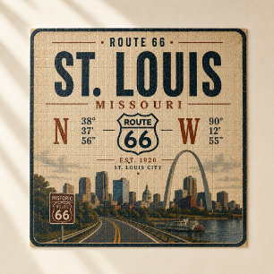 St. Louis Route 66 Gateway Arch Koordinaten Puzzle