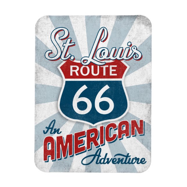 St Louis Route 66 Vintag America Missouri Magnet (Vertikal)