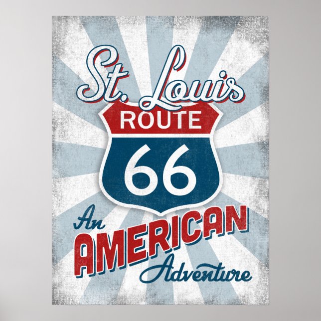 St Louis Route 66 Vintag America Missouri Poster (Vorne)