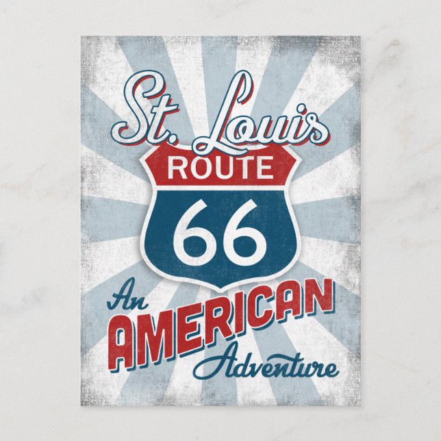 St Louis Route 66 Vintag America Missouri Postkarte (Vorderseite)