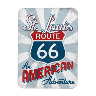 St Louis Route 66 Vintage Amerika Missouri Magnet
