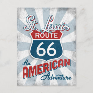 St Louis Route 66 Vintage Amerika Missouri Postkarte