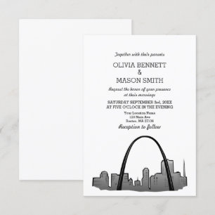 St Louis Skyline City Wedding Einladung