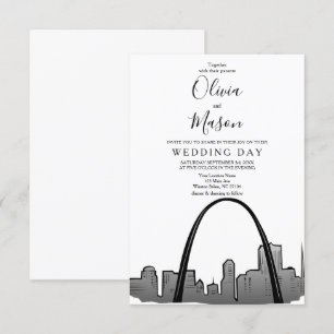 St Louis Skyline City Wedding Einladung