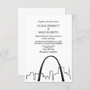 St. Louis Skyline Cityscape Hochzeit Einladung