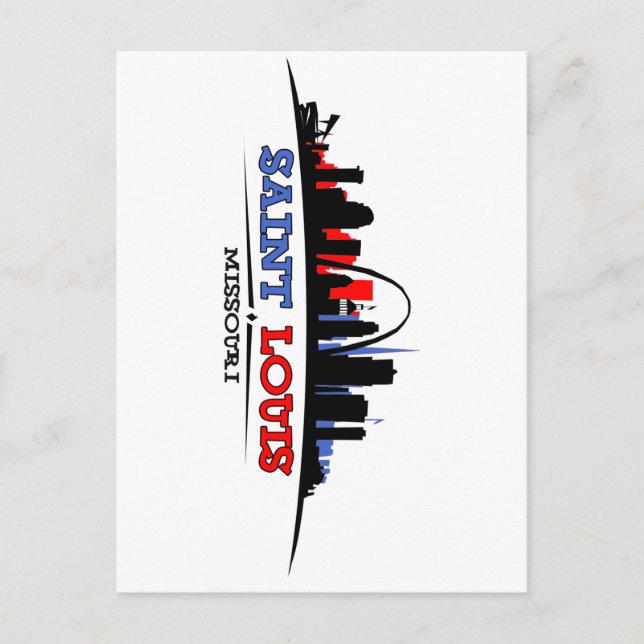 St. Louis Skyline Design Postkarte (Vorderseite)